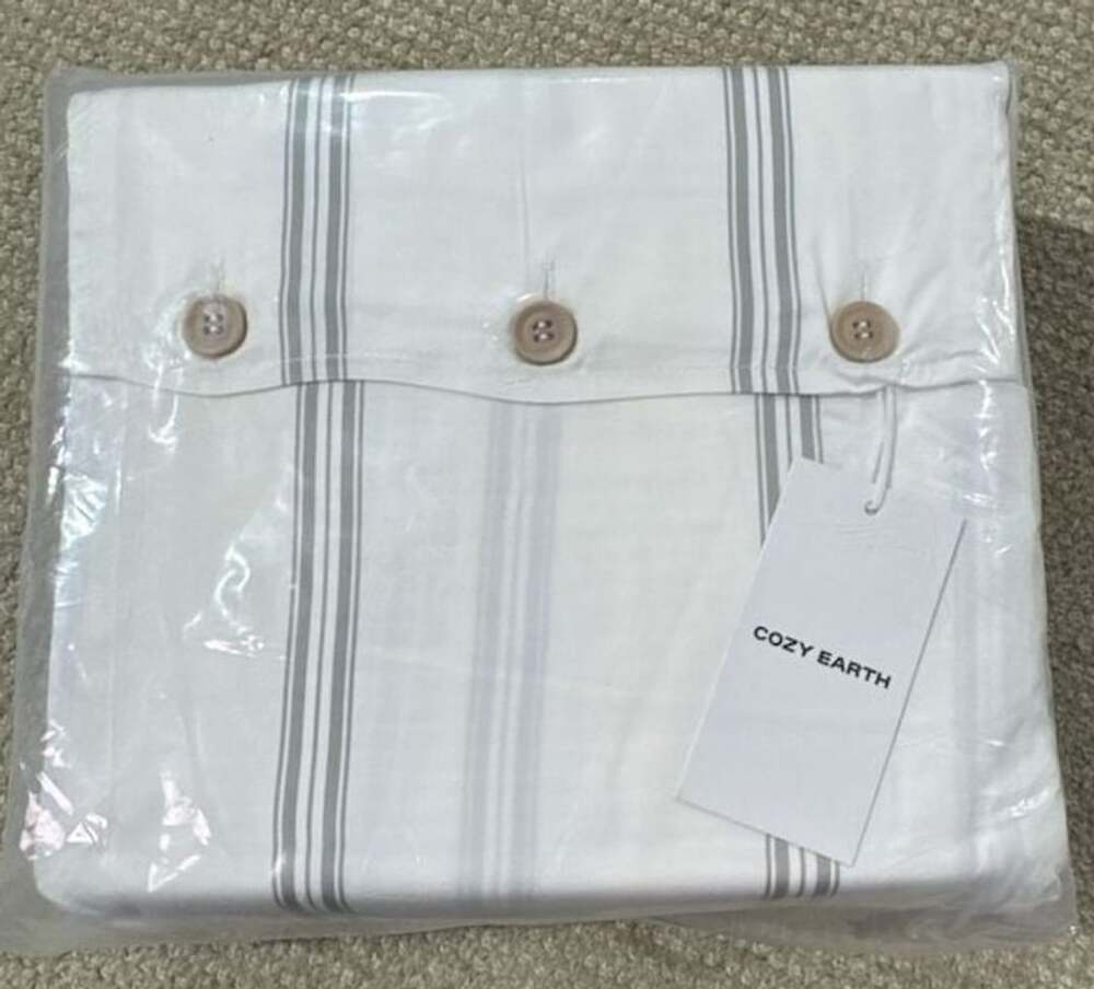Cozy Earth Bamboo Duvet Cover Size King Laurel Stripe